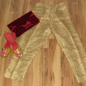 Vintage 50s 60s Gold Cigarette Capri Pants